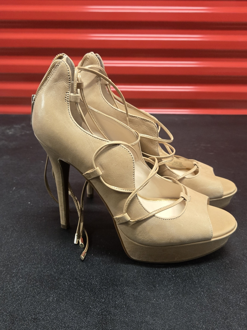 Jessica Simpson Women’s Lace-Up Nude High Heel Sandals Size 9 New
